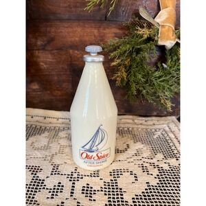 VTG 1993 Old Spice Original After Shave White Glass Bottle 4.25 oz PARTIAL